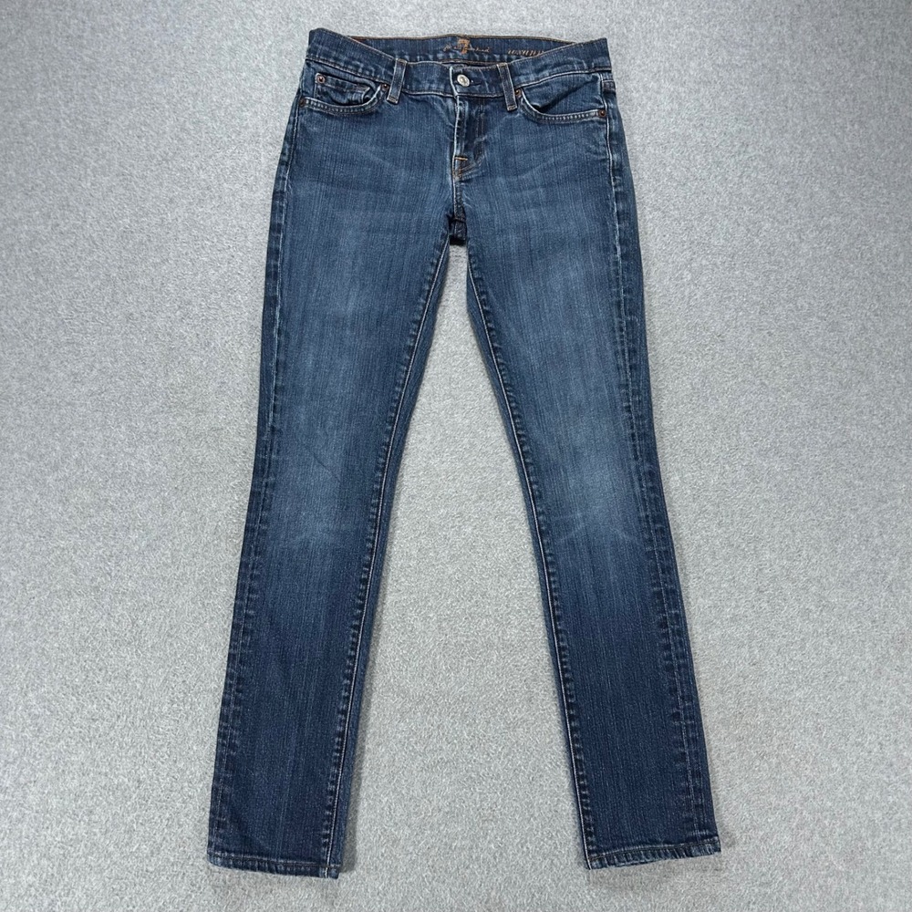 7 For All Mankind Jeans Roxanne Women 28 Blue Slim Straight Classic Minimalist